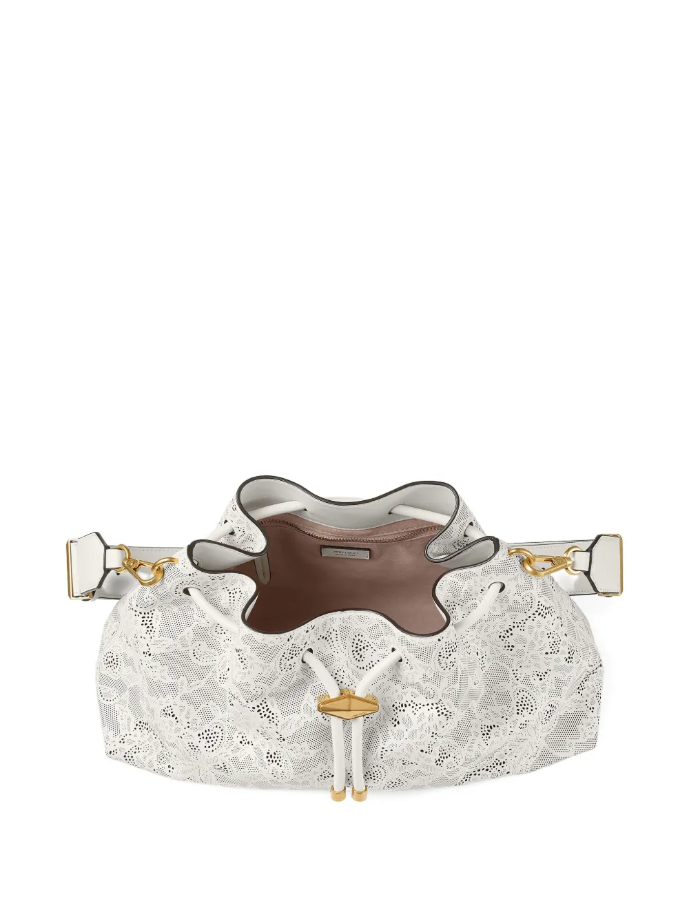 Jimmy Choo Bucket-tas verfraaid met bloemen Wit