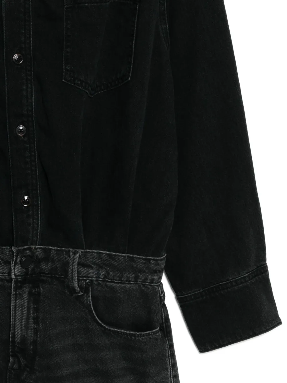 Good American Denim Shirt Dress Black389 In Black