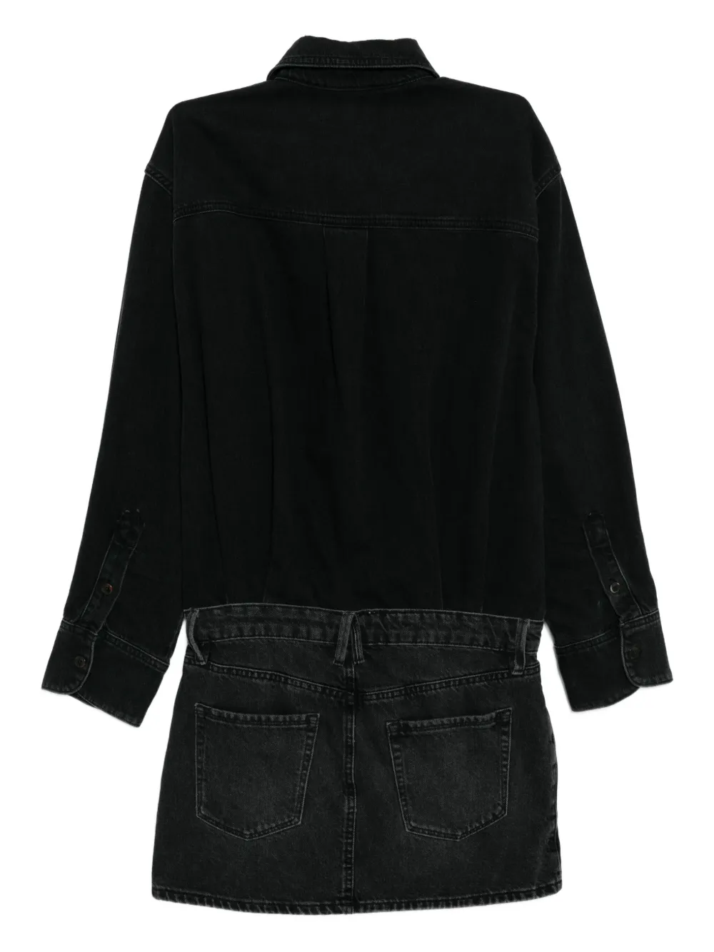 Good American denim shirt dress - Zwart