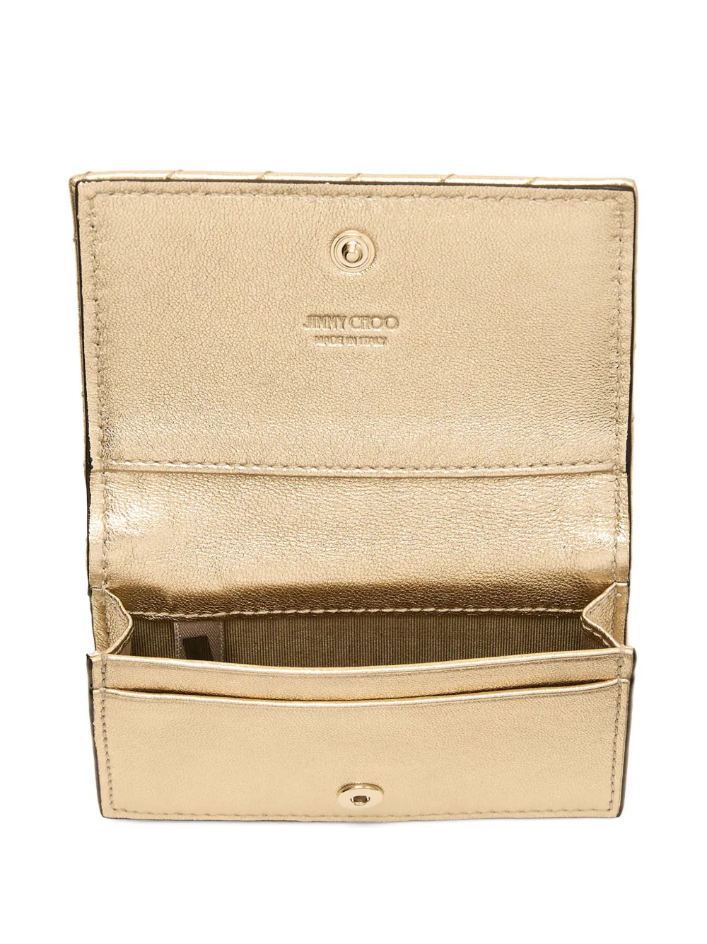 Jimmy Choo Curve Nello gewatteerde portemonnee Goud