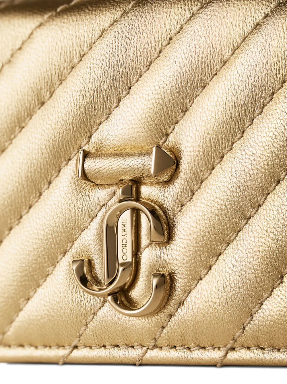 Jimmy Choo Curve Nello gewatteerde portemonnee Goud