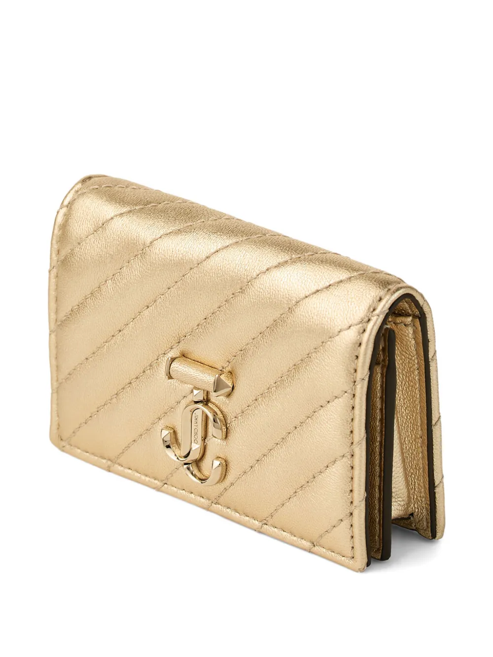 Jimmy Choo Curve Nello gewatteerde portemonnee Goud