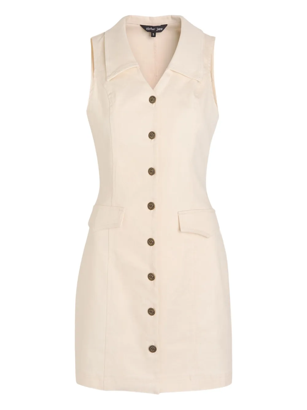 Sister Jane button-fastening mini dress - Toni neutri