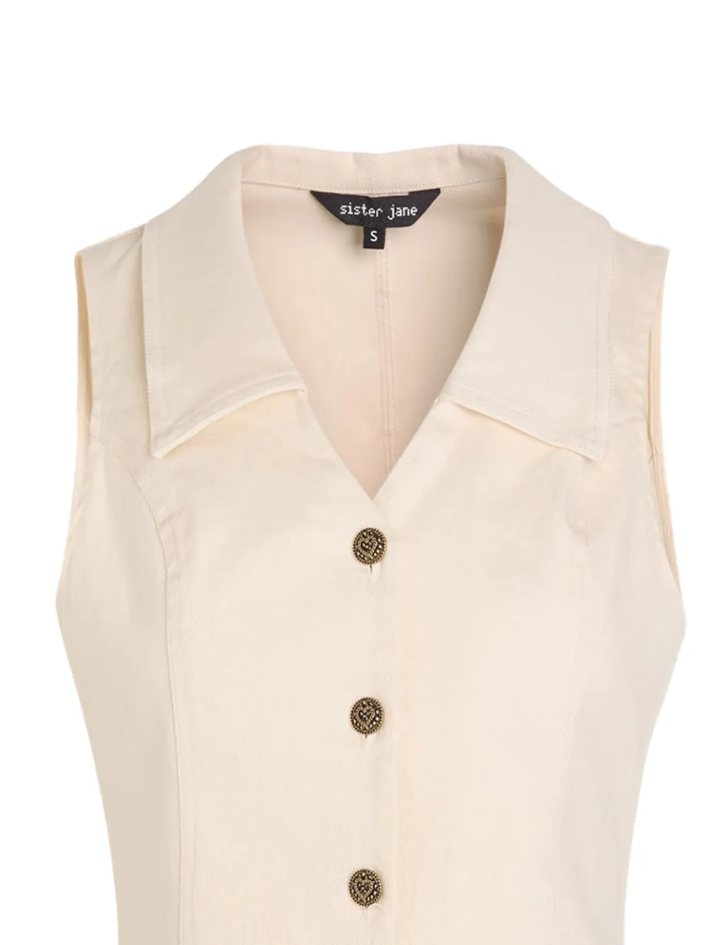 Sister Jane Mini-jurk met knoopsluiting - Beige