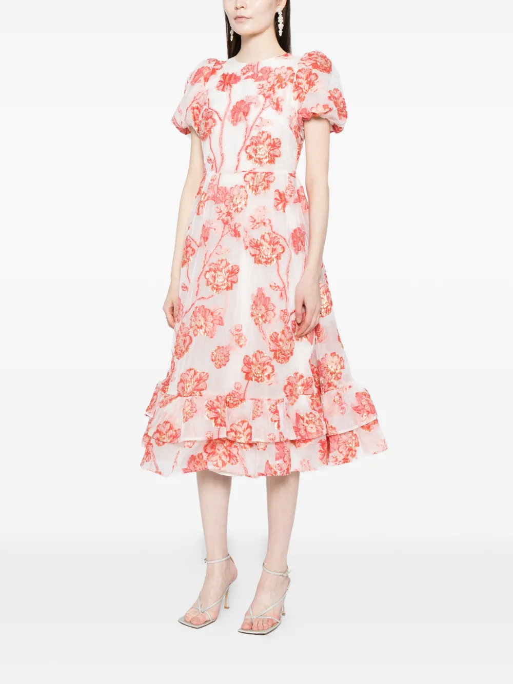 Sister Jane Willa Jacquard midi dress - Wit