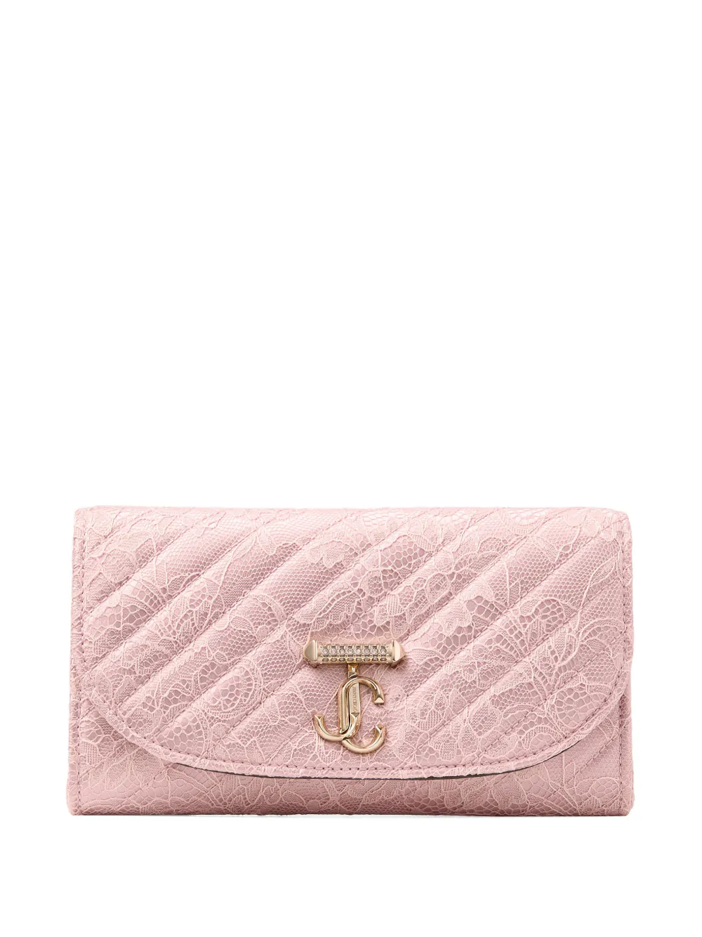 Jimmy Choo curve quilted logo wallet - Rosa