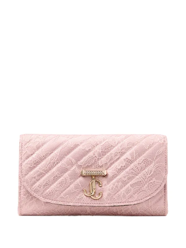 Jimmy Choo Curve Quilted Logo Chain Wallet | Pink | FARFETCH CA
