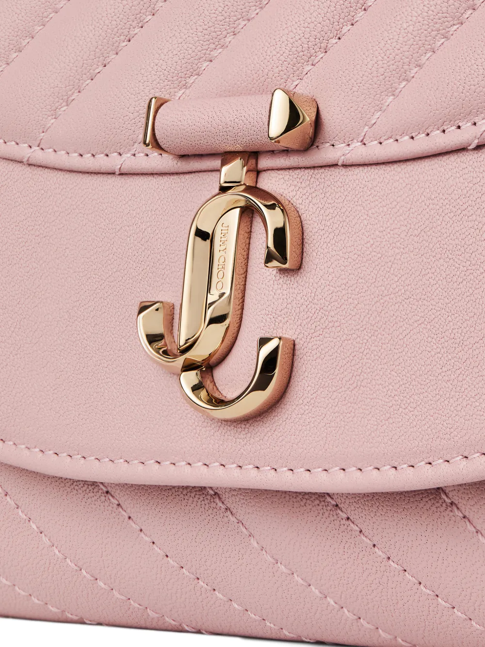 Jimmy Choo Curve gewatteerde clutch met kettingband Roze