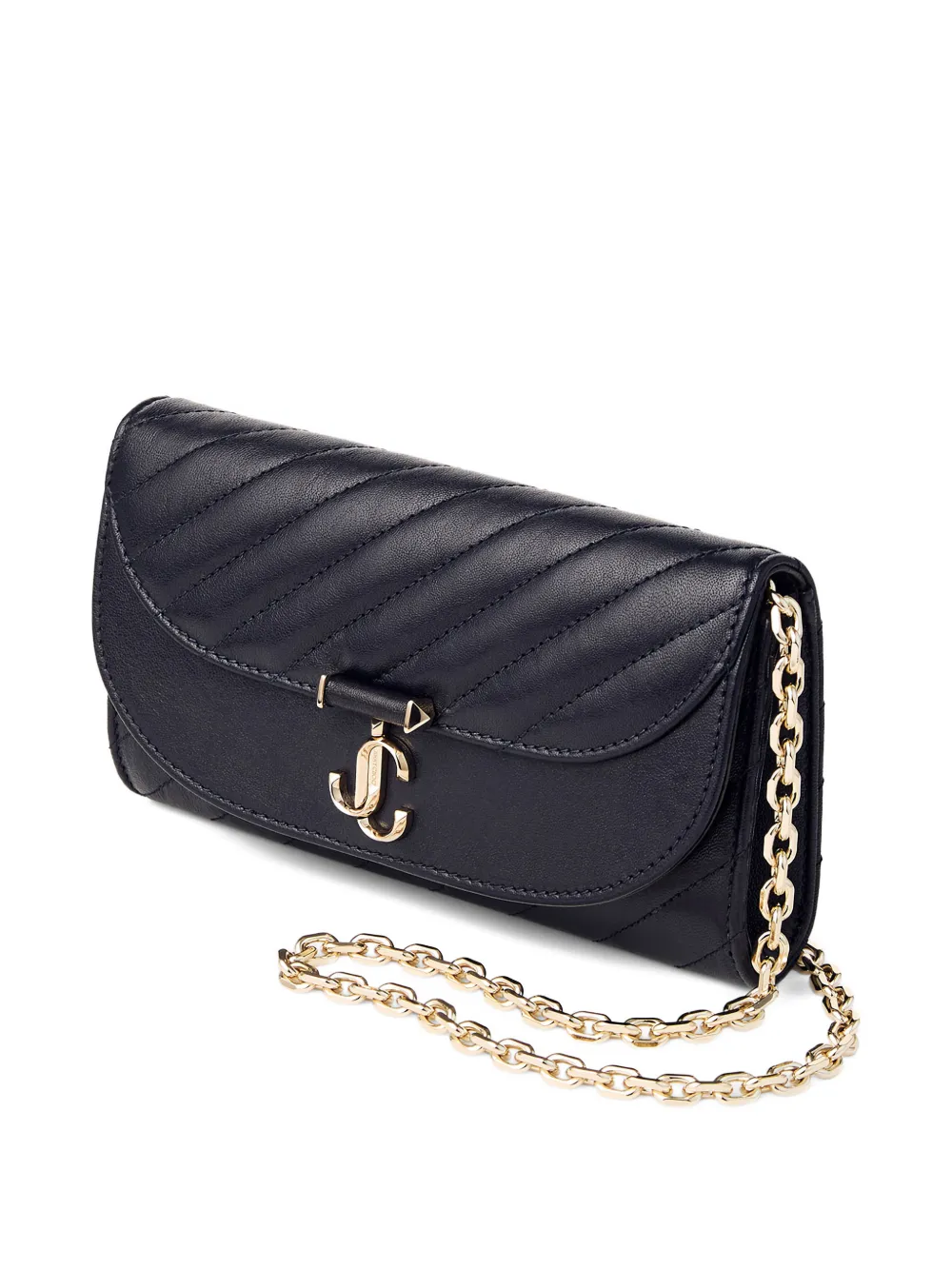 Jimmy Choo Curve gewatteerde mini-tas met kettingband Blauw