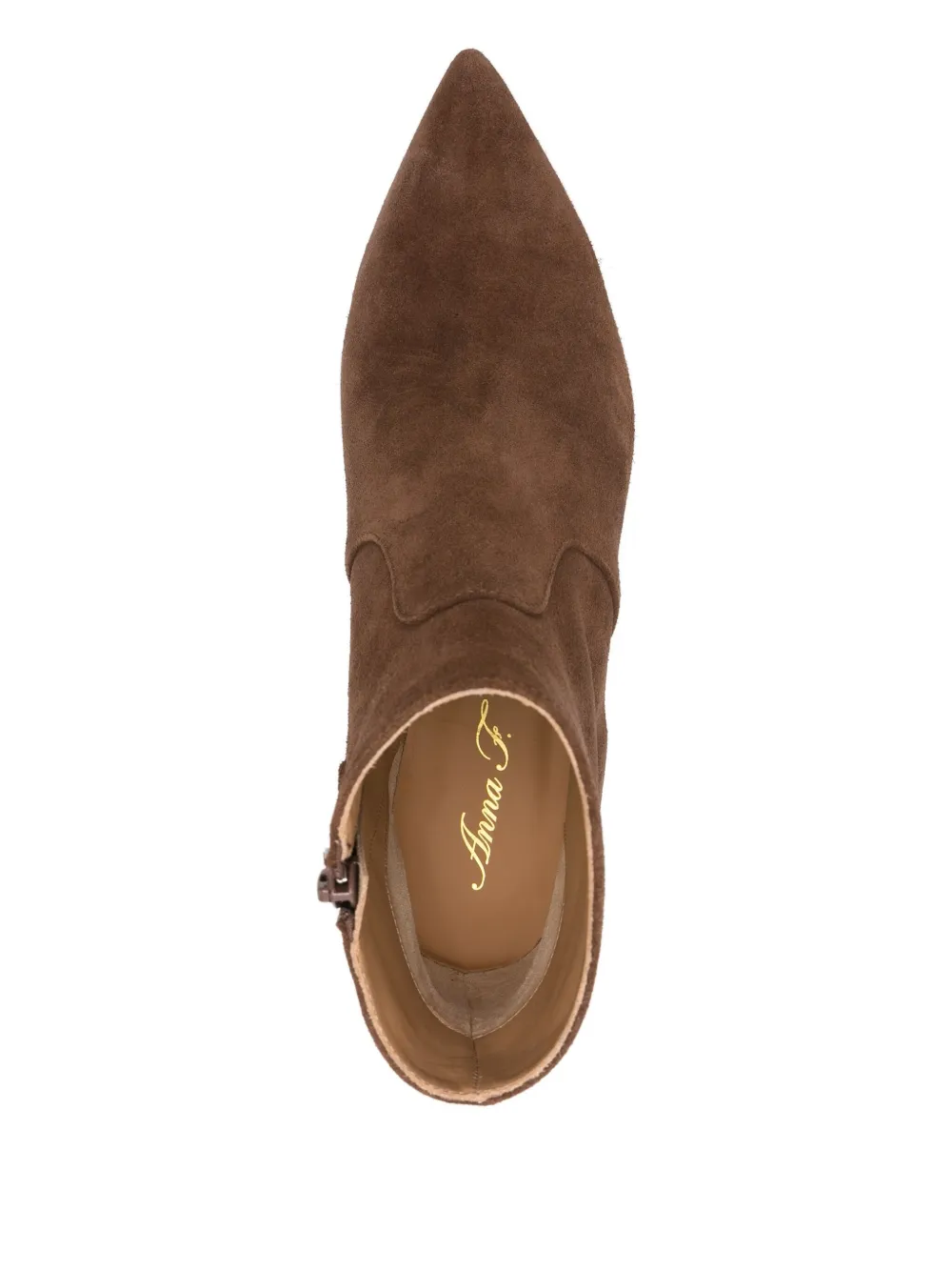 Anna F Pointed-toe Boots In Brown