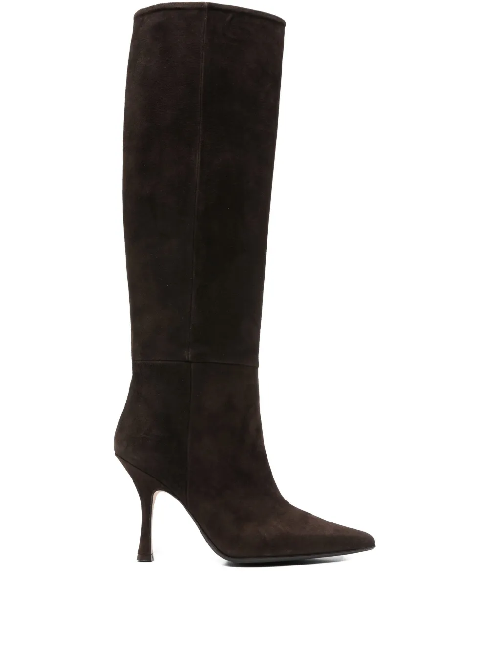 Anna F Pointed-toe Knee-high Boots In Brown