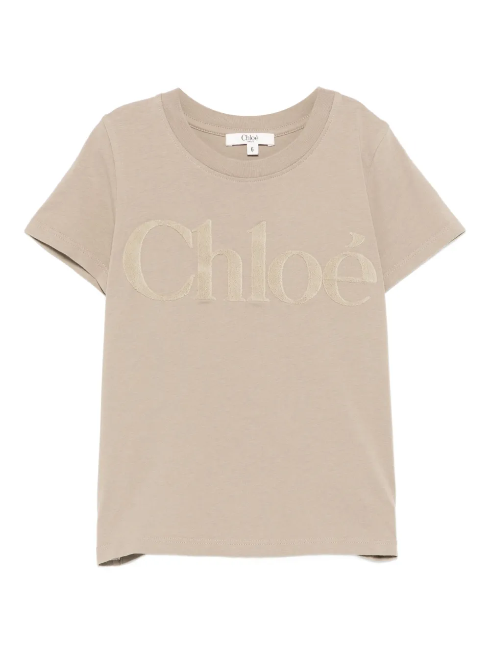 Chloé Kids logo-appliqué T-shirt - Grigio