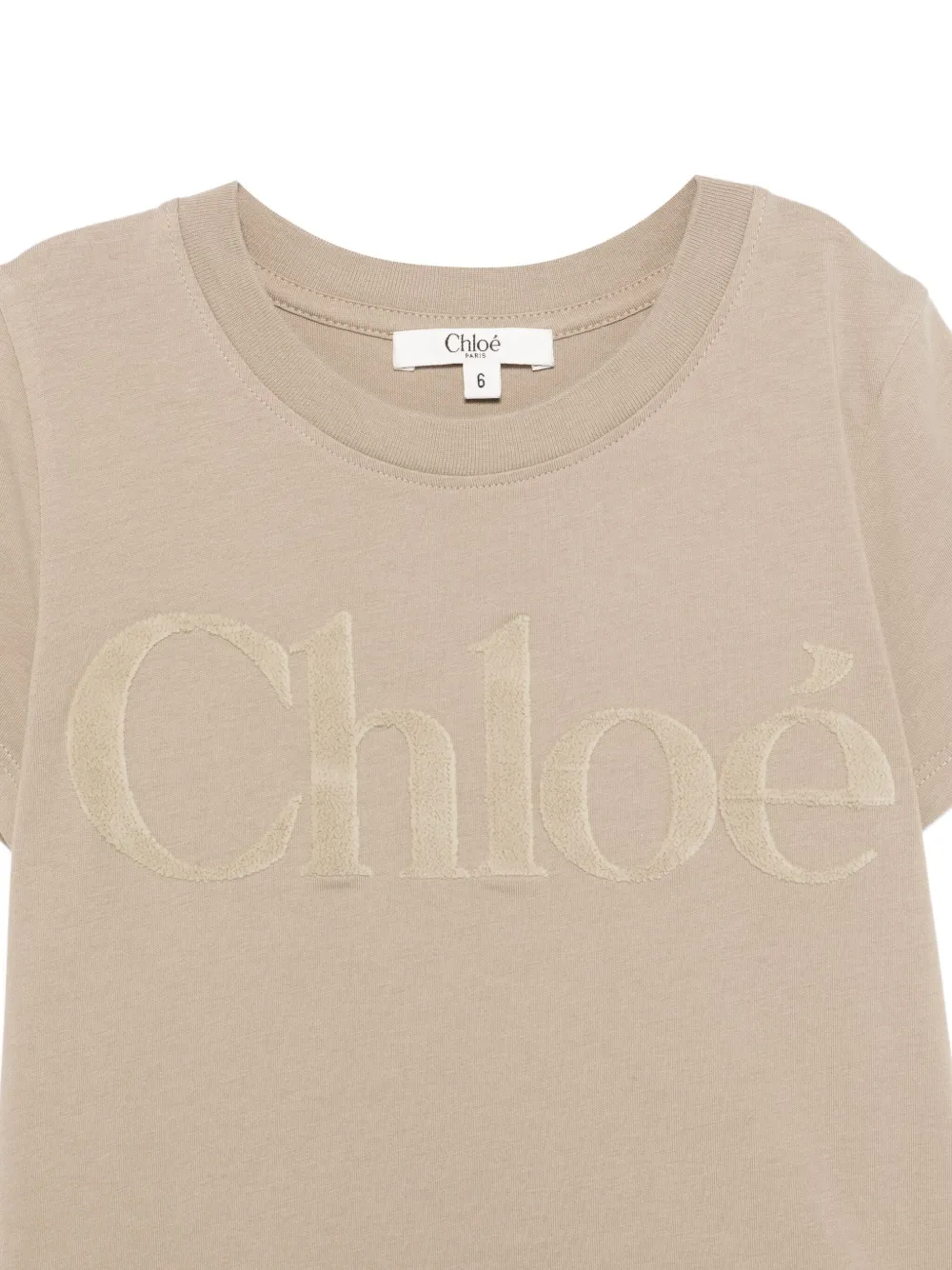 Chloé Kids T-shirt met logopatch Grijs