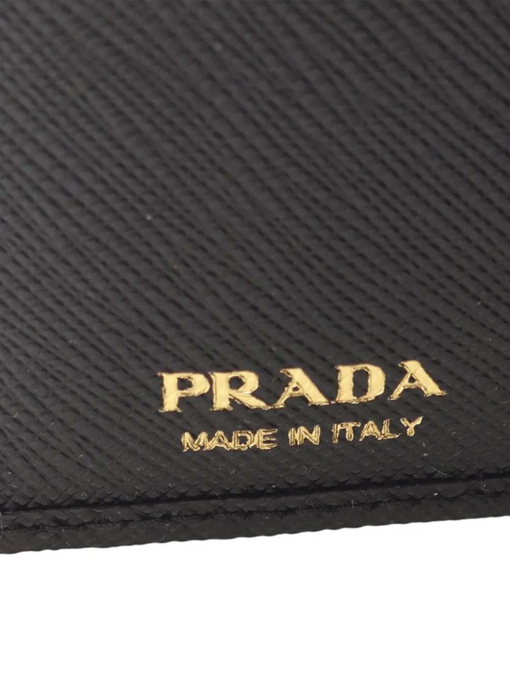 Pre-owned Prada 2013-2025 Saffiano Triangle Bi-fold Wallet Small Wallets In Black