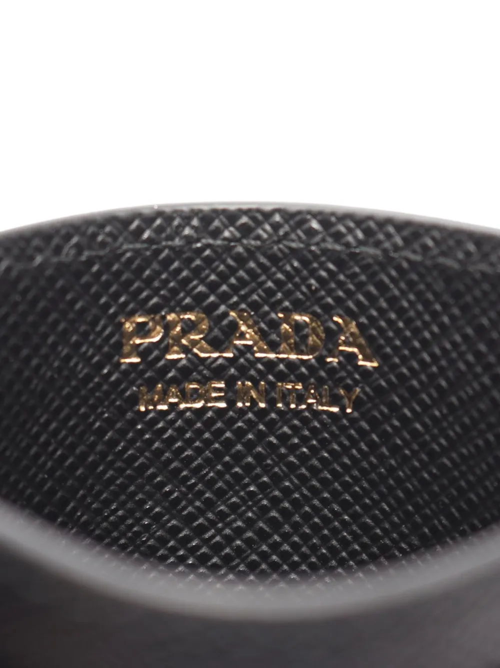 Pre-owned Prada 2013-2025 Saffiano Triangle Card Holder In Black