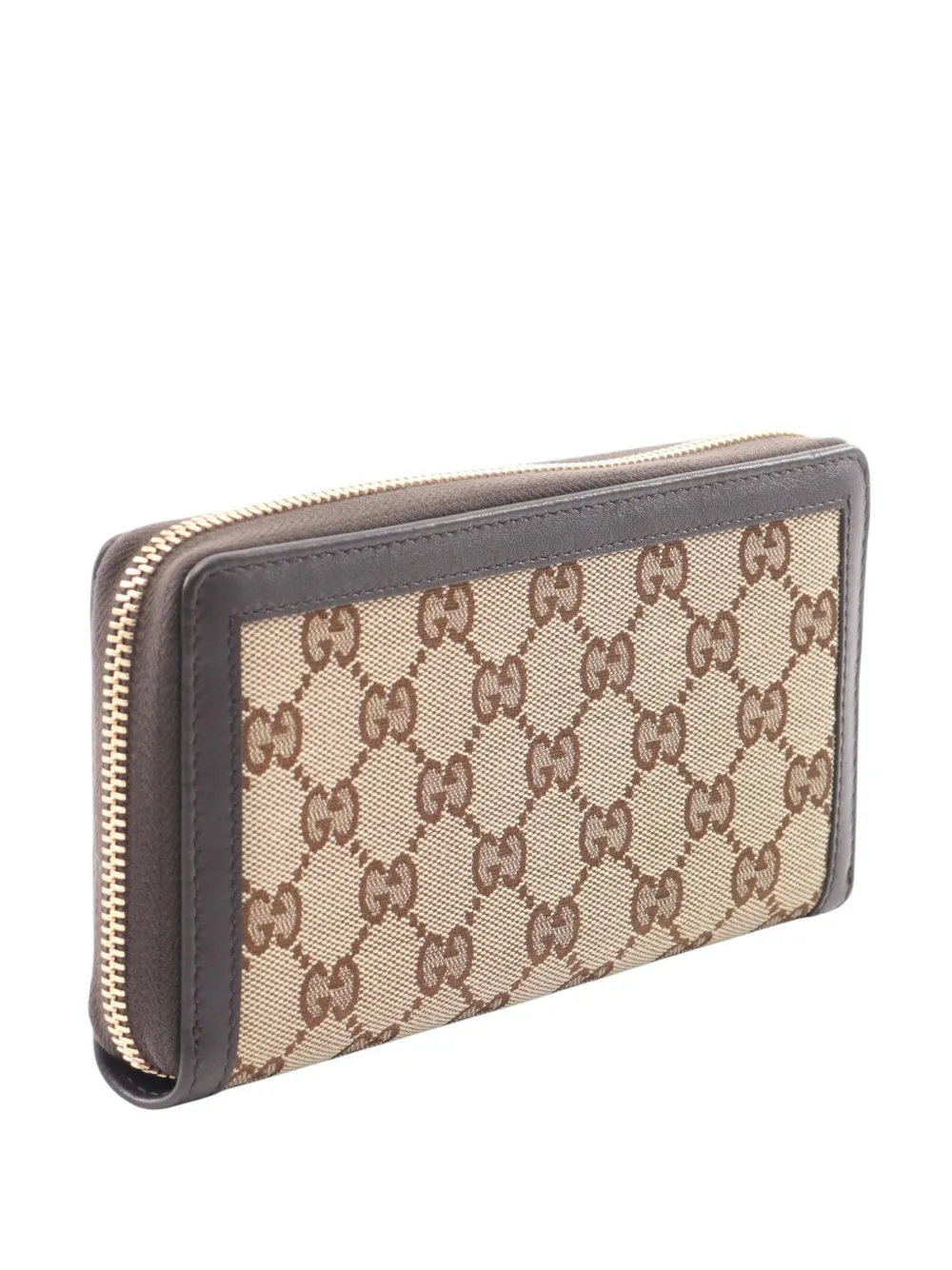 Pre-owned Gucci 2016-2025 Gg Canvas Sookie Wallet Long Wallets In Brown