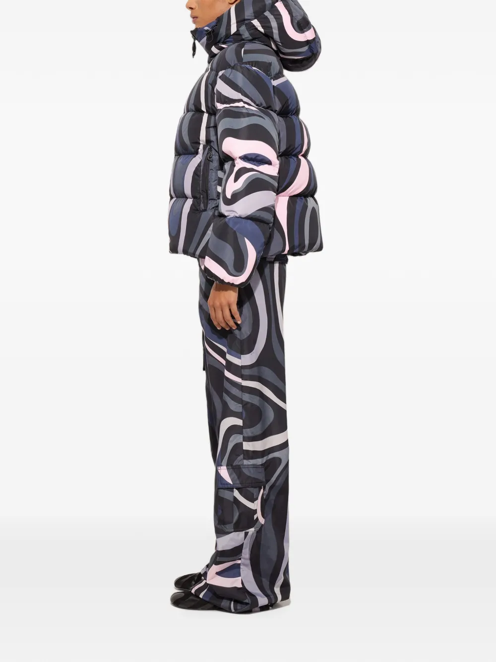 PUCCI Donsjack met Marmo-print Zwart