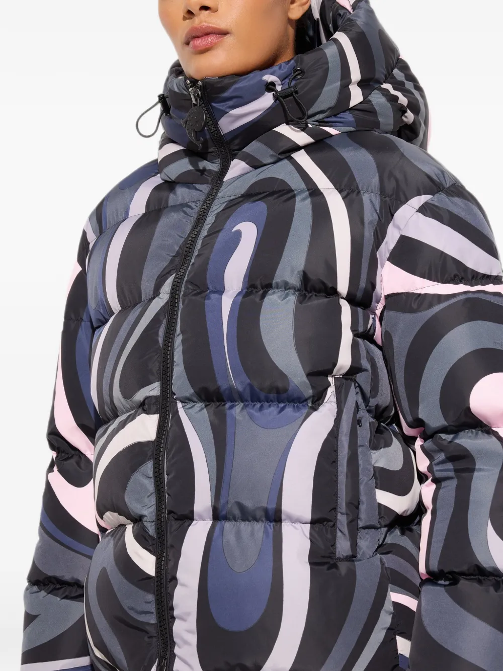 PUCCI Donsjack met Marmo-print Zwart