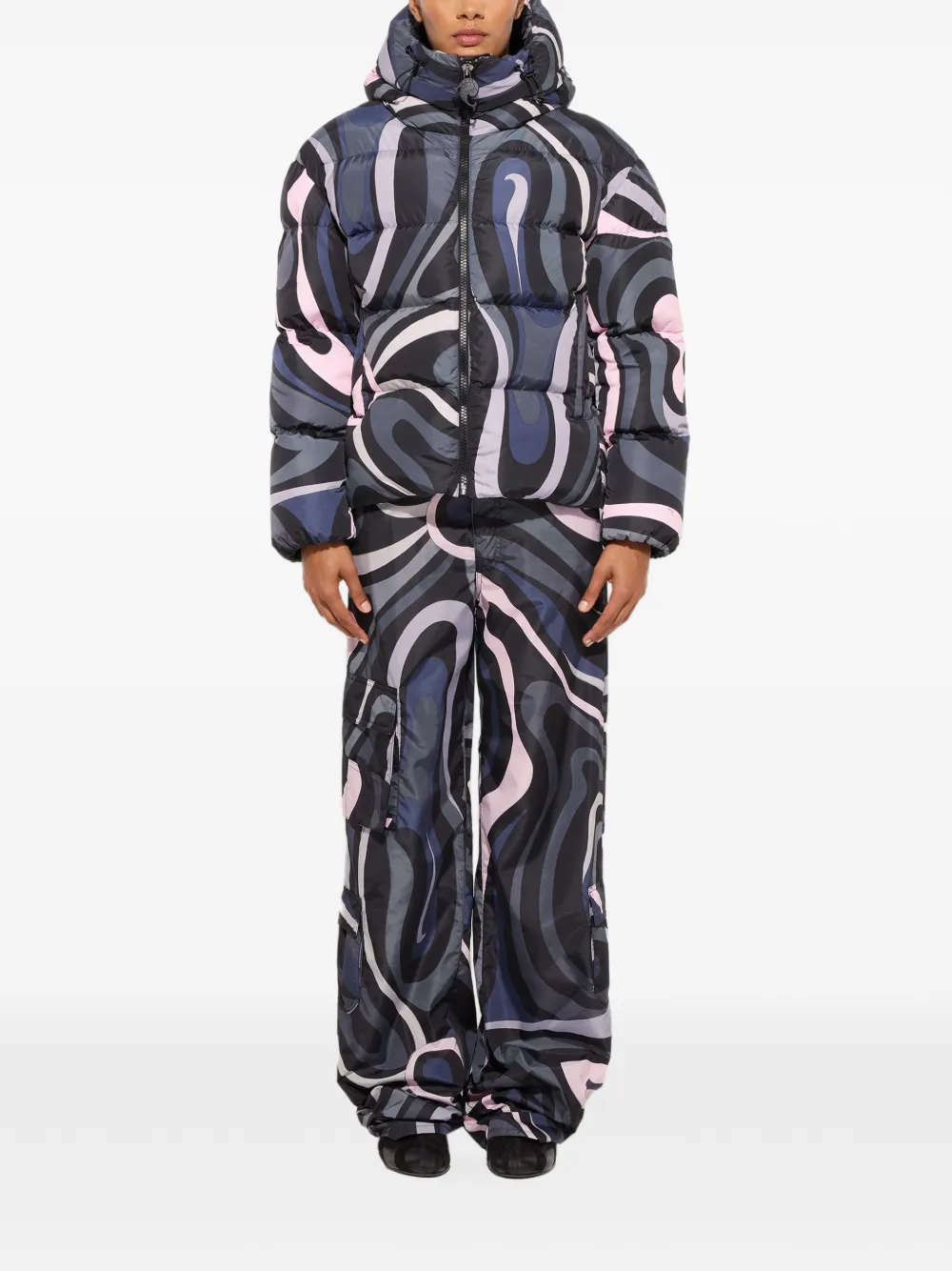 PUCCI Donsjack met Marmo-print Zwart
