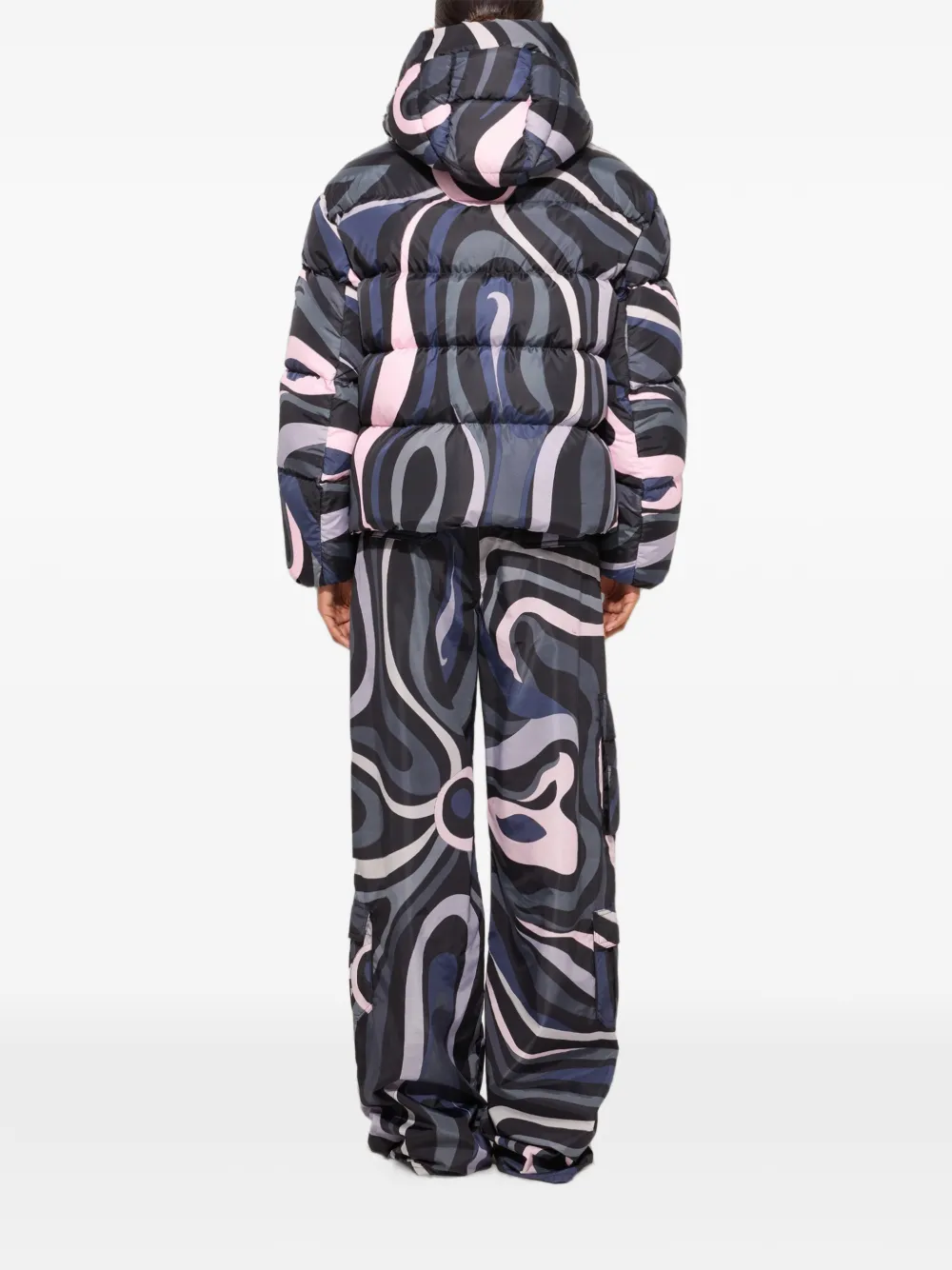 PUCCI Donsjack met Marmo-print Zwart