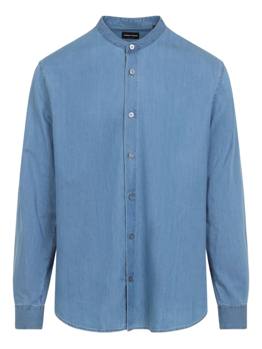 Giorgio Armani camisa sin cuello con botones | azul | Image 1