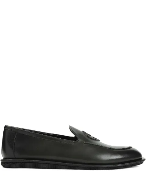 Giorgio Armani logo-appliqué leather loafers