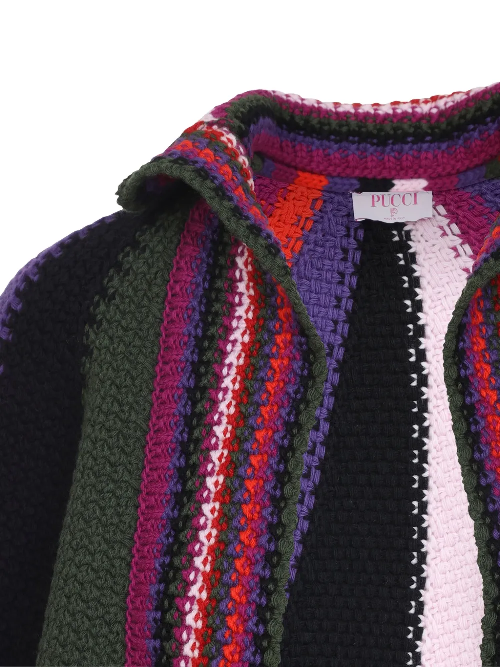 Pucci Wool Striped Cape In Multi