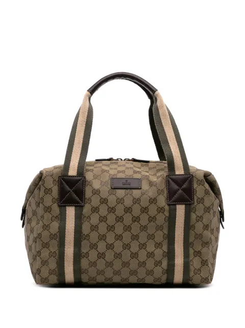 Gucci Pre-Owned Borsone in tela GG con decorazione Web 2016-2025