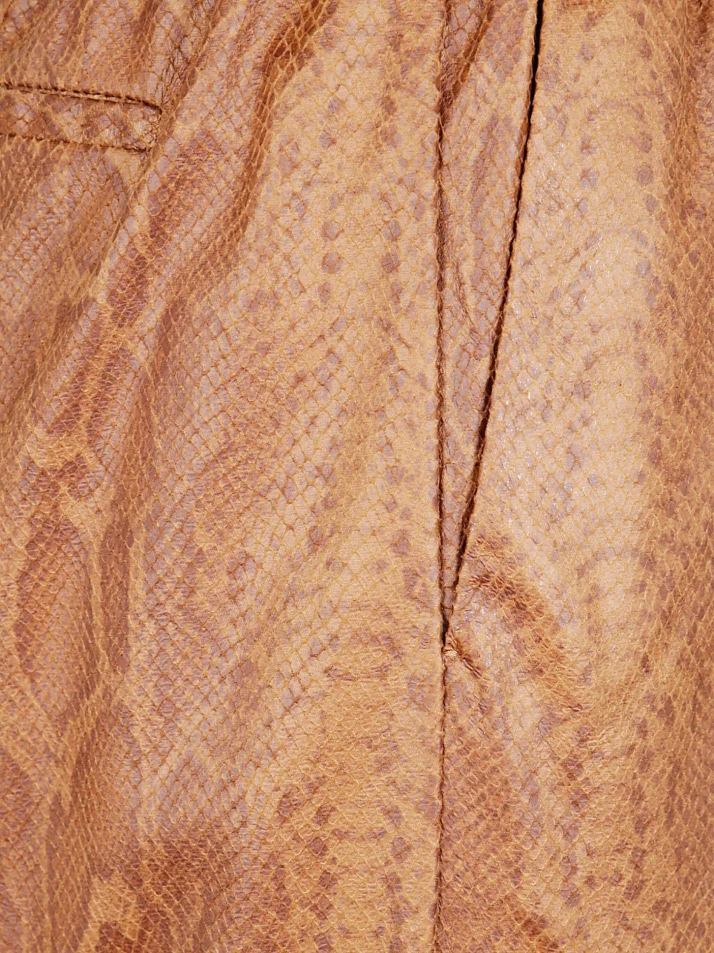 Forte Forte Tailored Straight-leg Trousers With Elastic Waistband And Subtle Snake Print In Brown