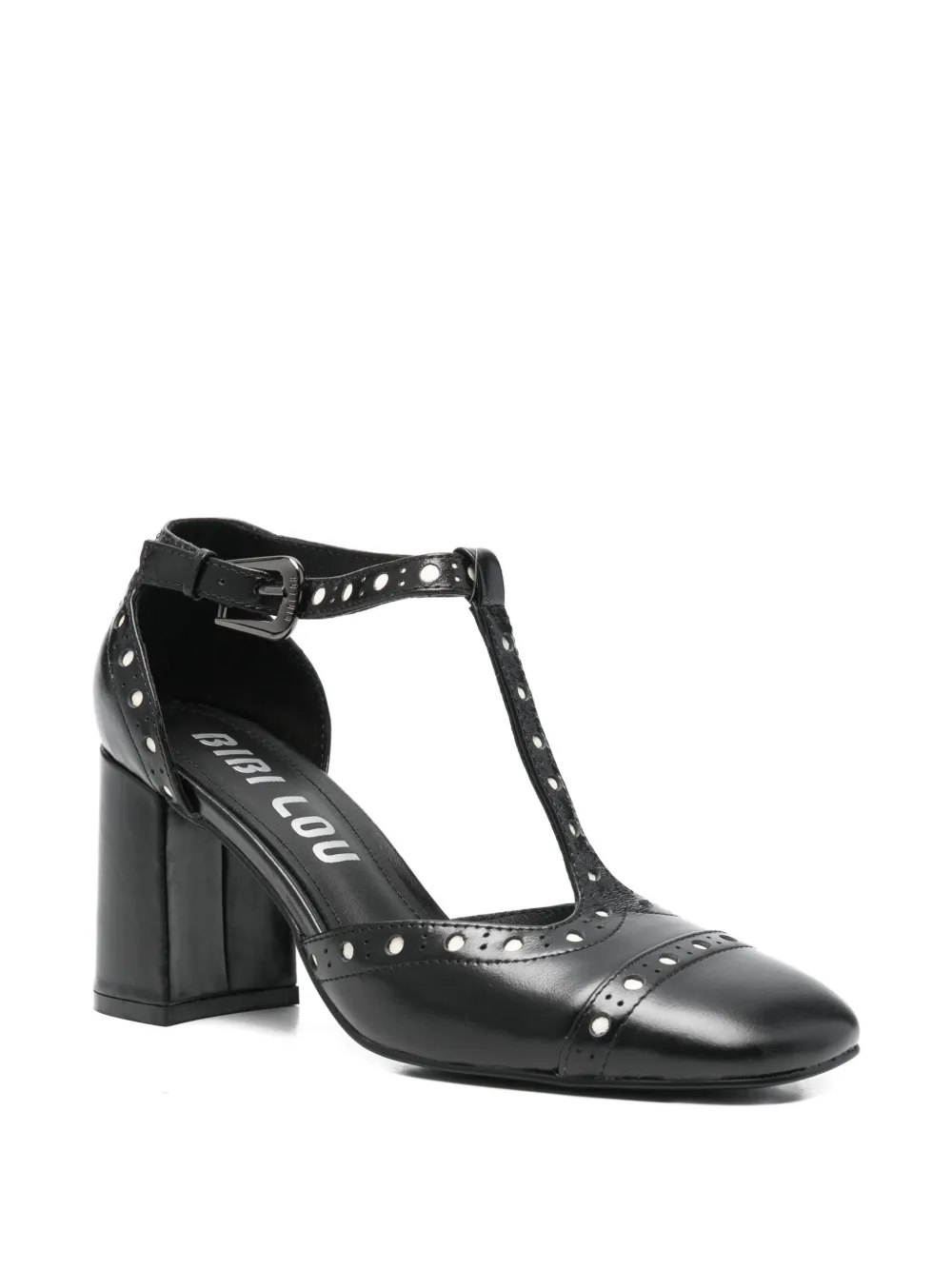 Bibi Lou Studs-embellishment Leather Pumps In Black