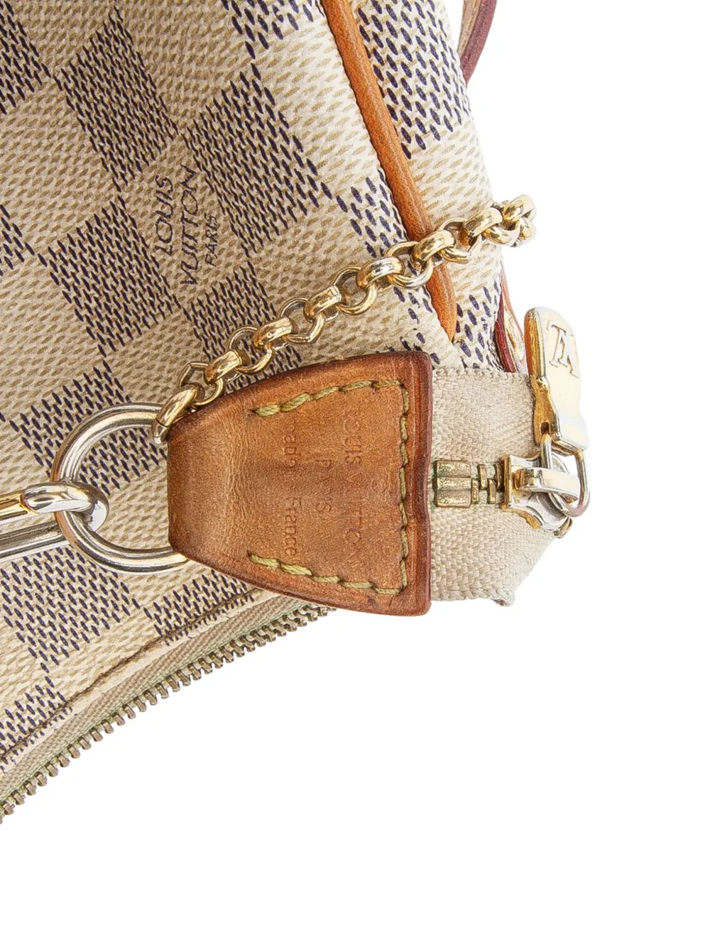 Pre-owned Louis Vuitton 2012 Damier Azur Eva Satchel In White