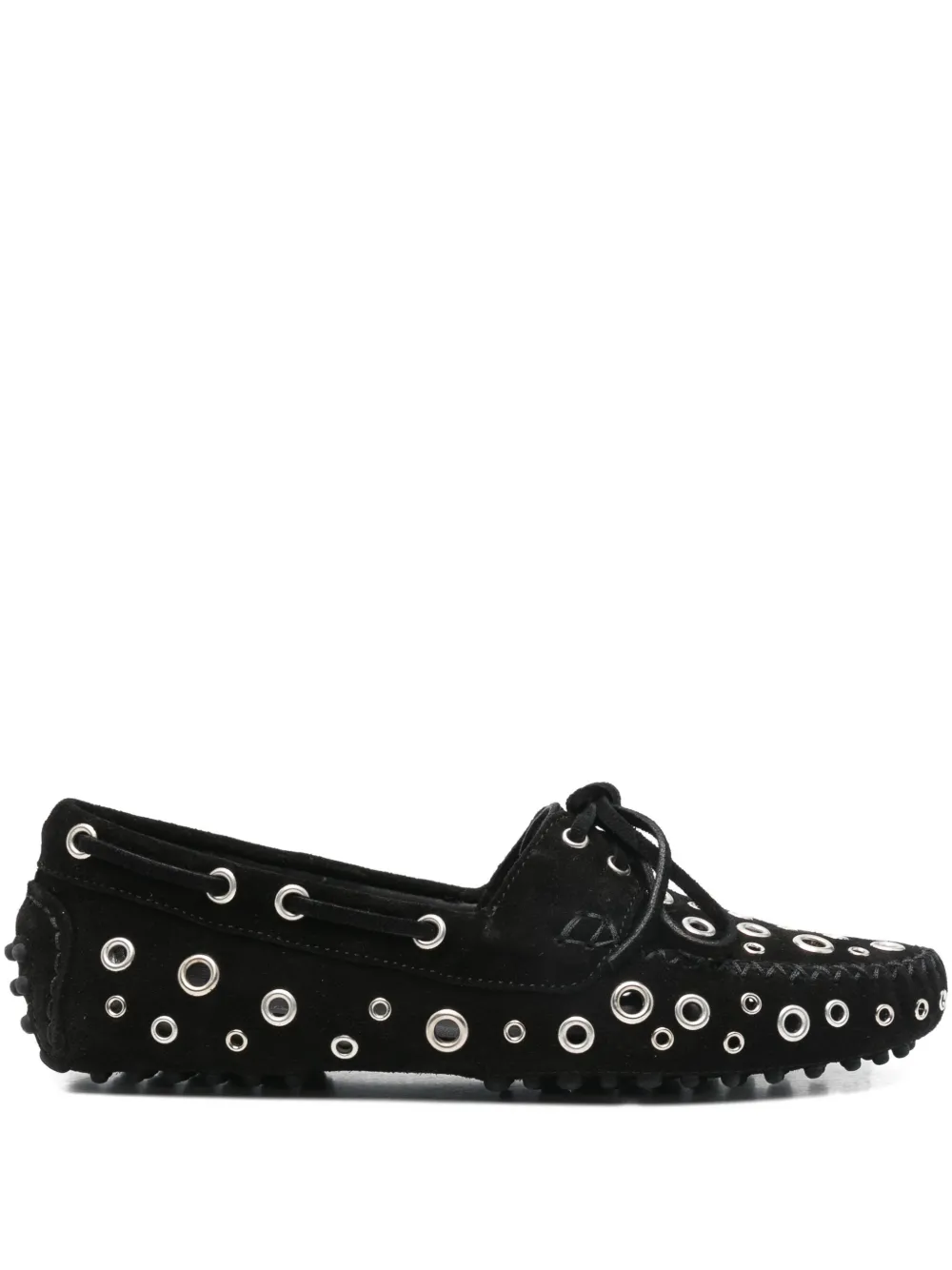 Gimaguas Eyelets Lace-up Loafers In Black