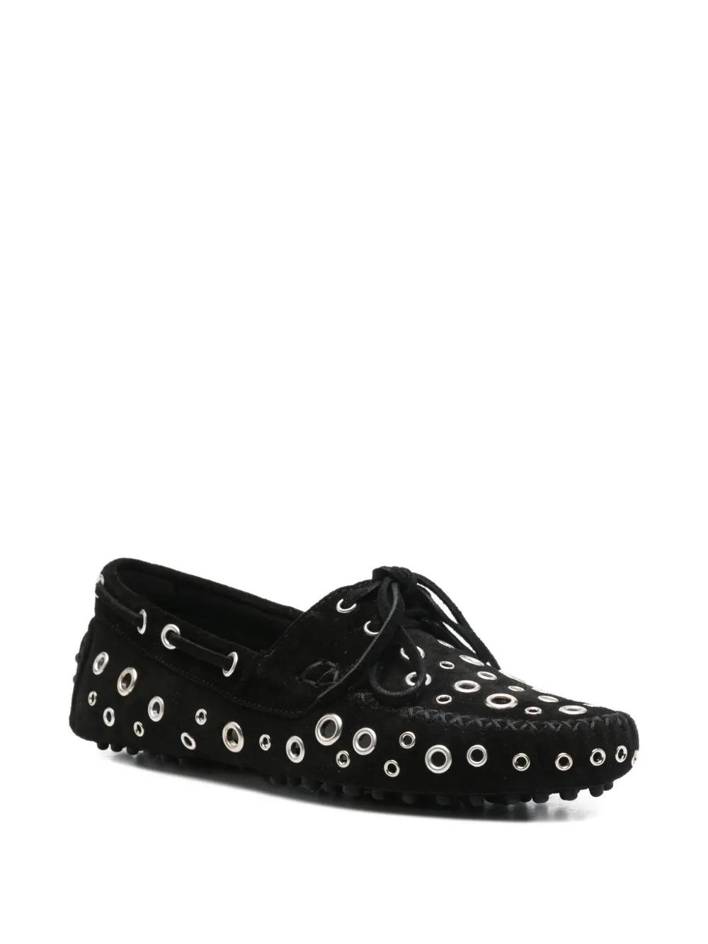 Gimaguas Eyelets Lace-up Loafers In Black