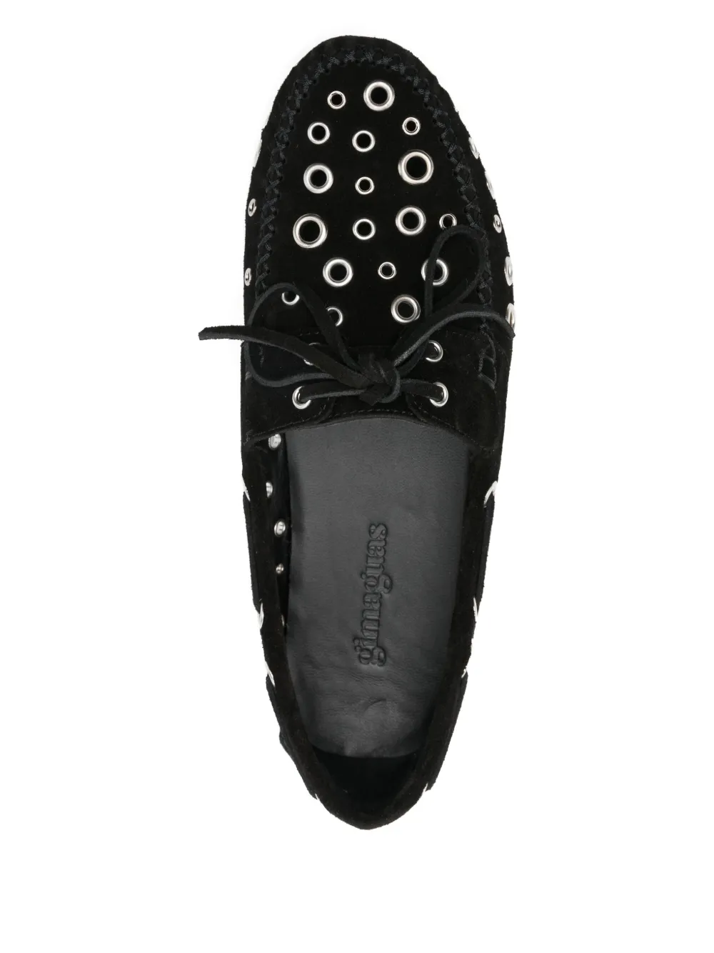 Gimaguas Eyelets Lace-up Loafers In Black