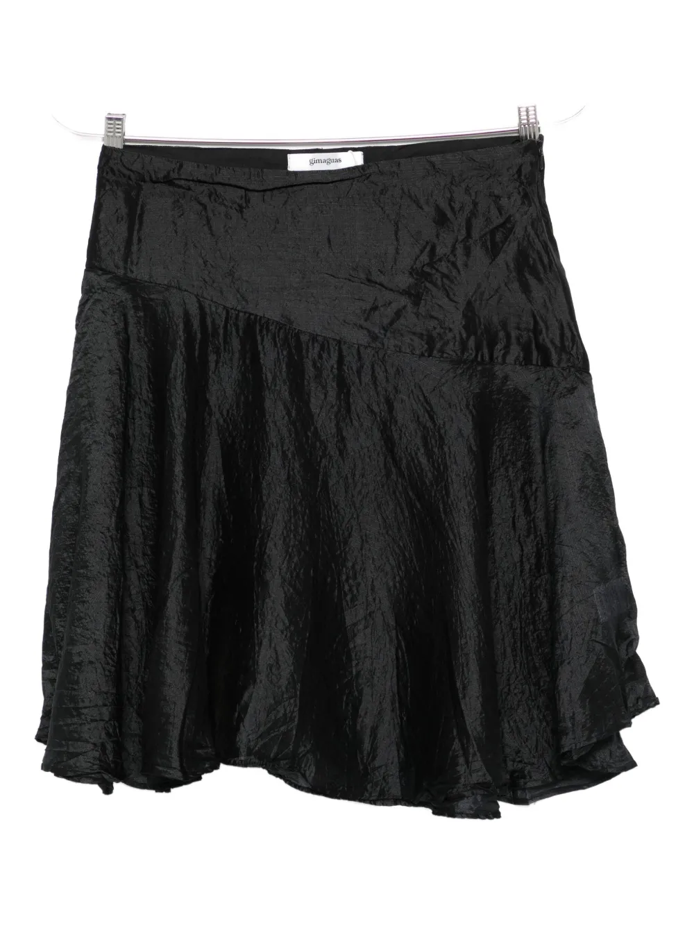 Gimaguas Justine Crease-effect Mini Skirt In Black