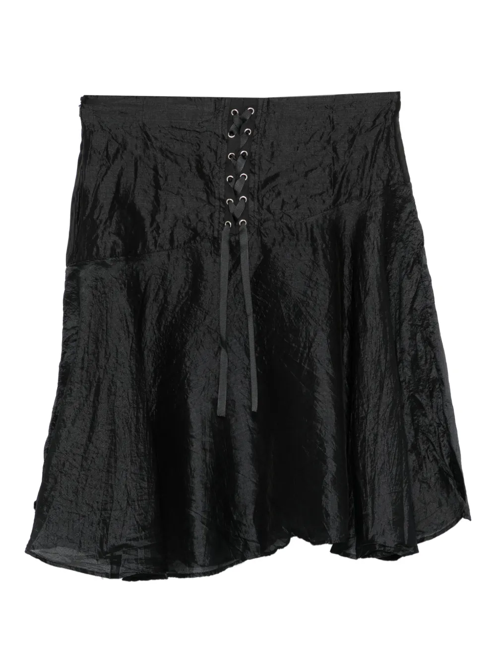 Gimaguas Justine crease-effect mini skirt - Zwart