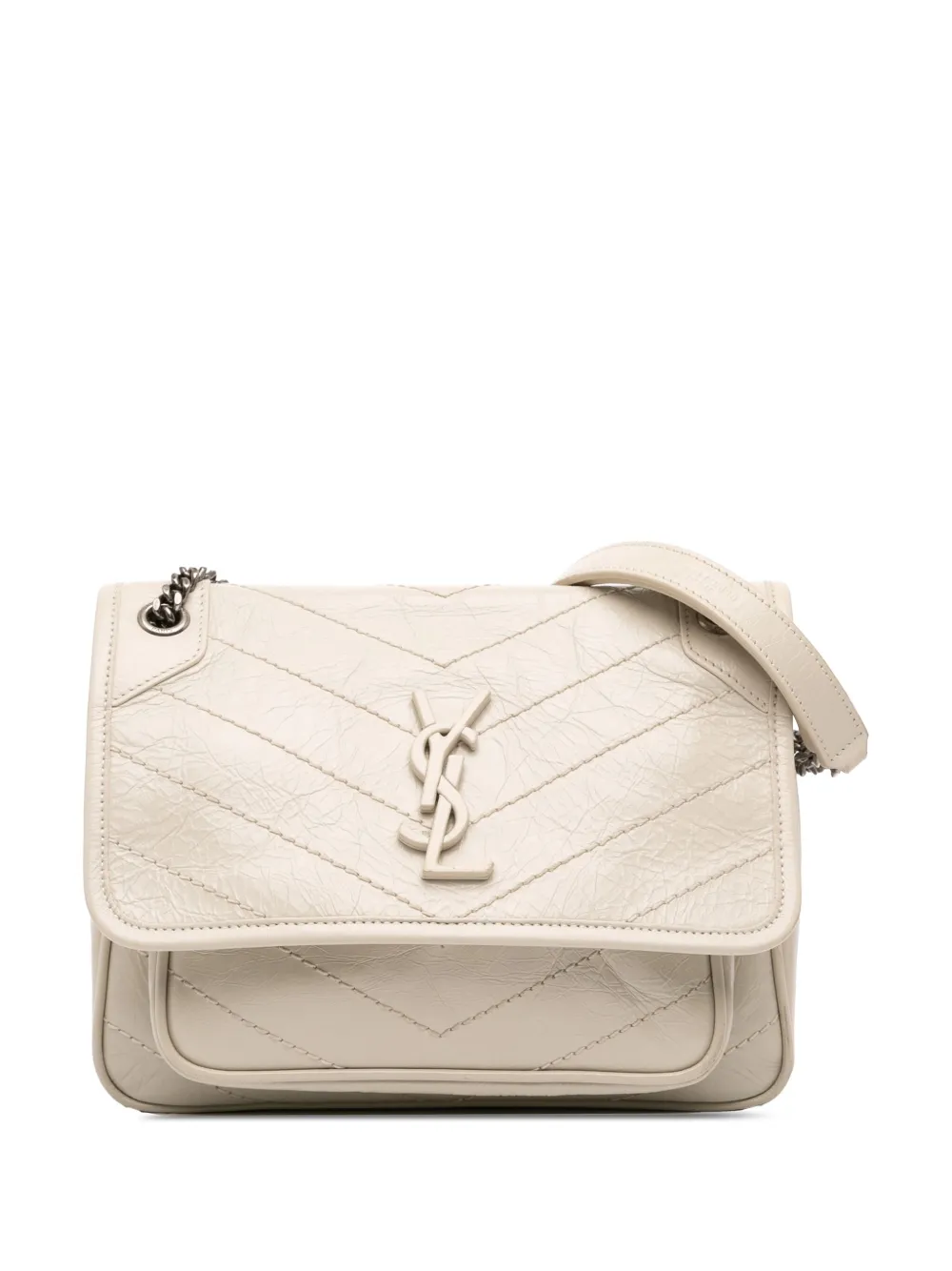 Saint Laurent Pre-Owned 2023 Baby Crinkled Calfskin Monogram Niki Bag shoulder bag | White | Image 1