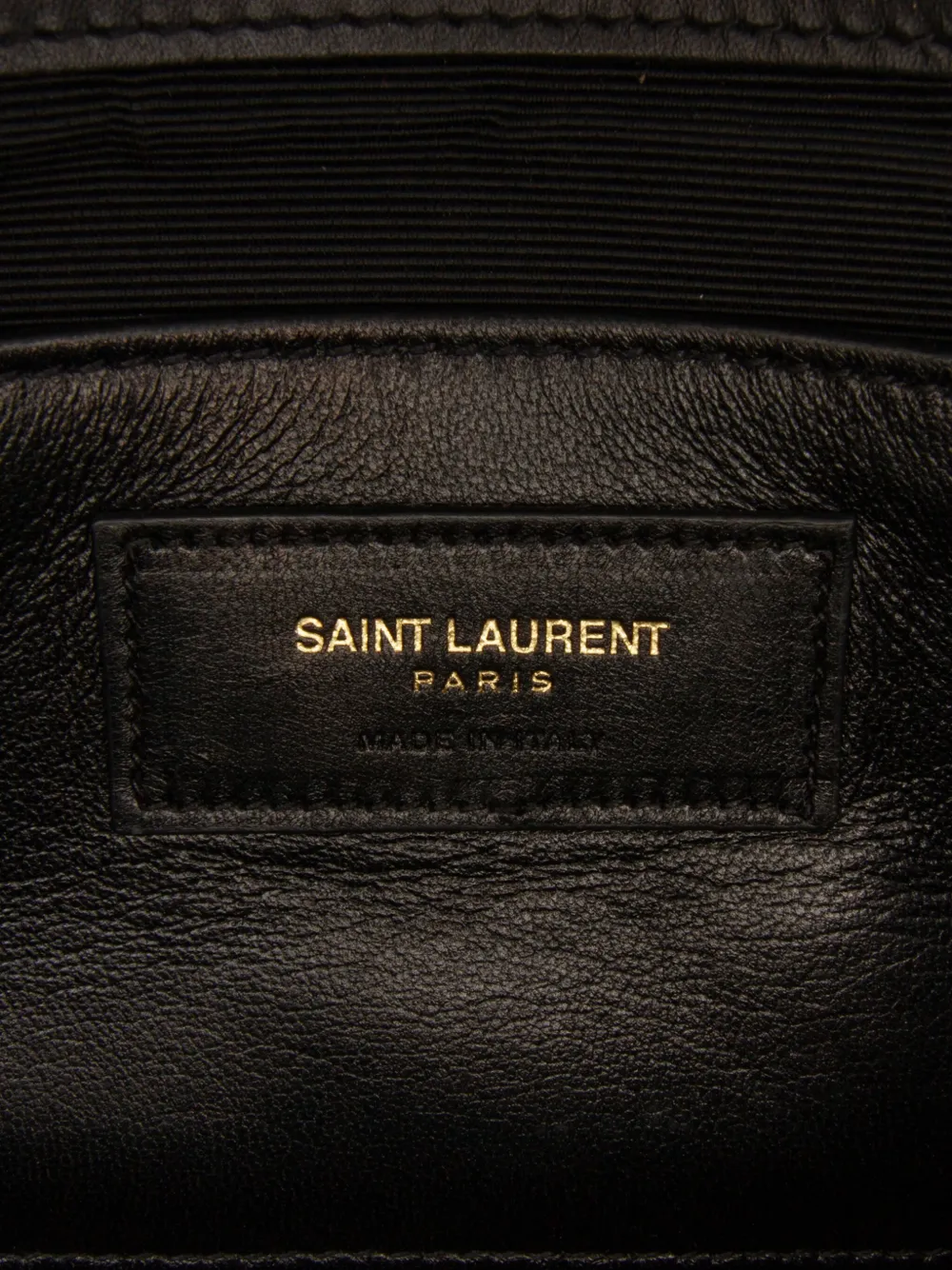 Pre-owned Saint Laurent 2014 Quilted Calfskin Monogram Kate Tassel Clutch Bag In Black