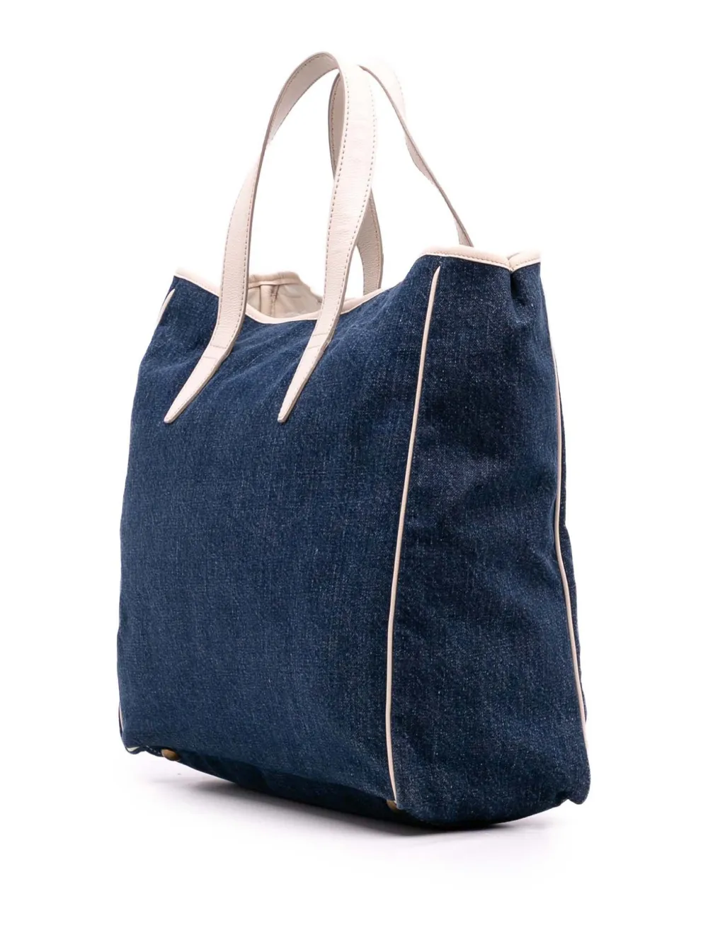 Pre-owned Saint Laurent 2000-2012 Denim Y Mail Tote Bag In Blue