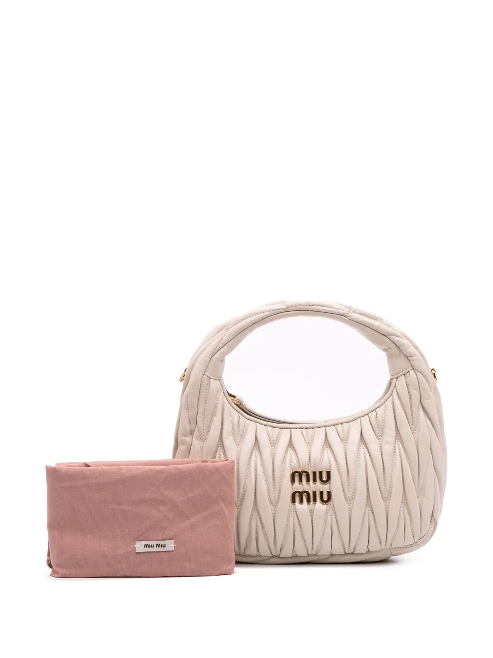 Pre-owned Miu Miu 2000-2025 Mini Matelasse Nappa Wander Bag Satchel In Brown