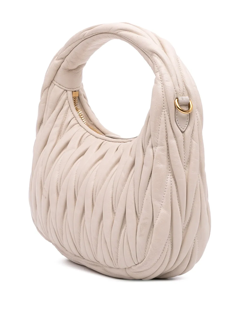 Pre-owned Miu Miu 2000-2025 Mini Matelasse Nappa Wander Bag Satchel In Brown