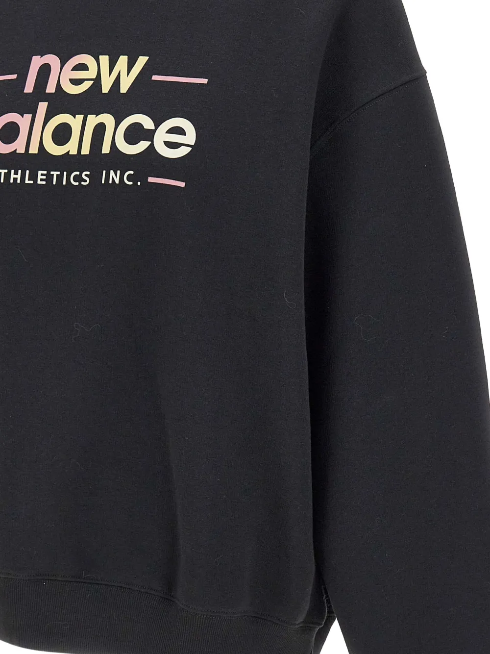 New Balance Logo-print Crew-neck Sweatshirt In Black