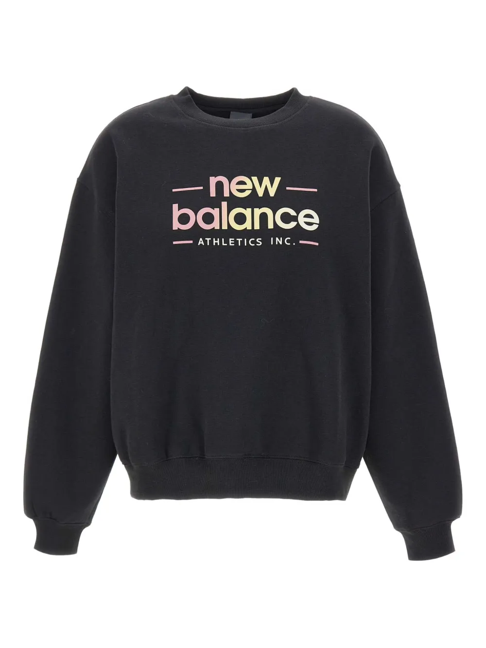 New Balance Logo-print Crew-neck Sweatshirt In Black