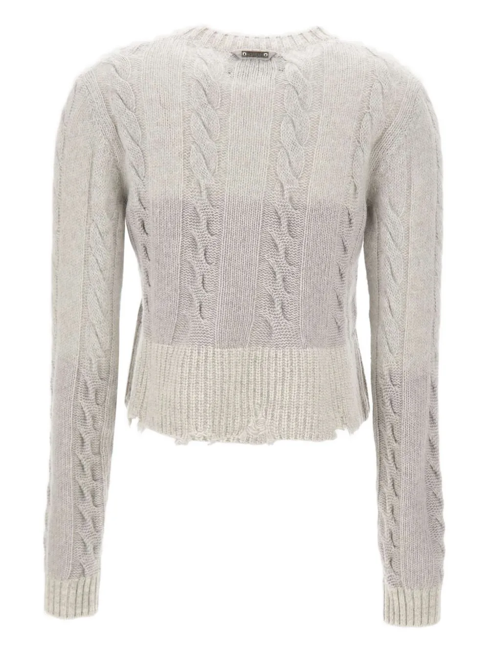 Iceberg Kabelgebreide trui met franje Grijs