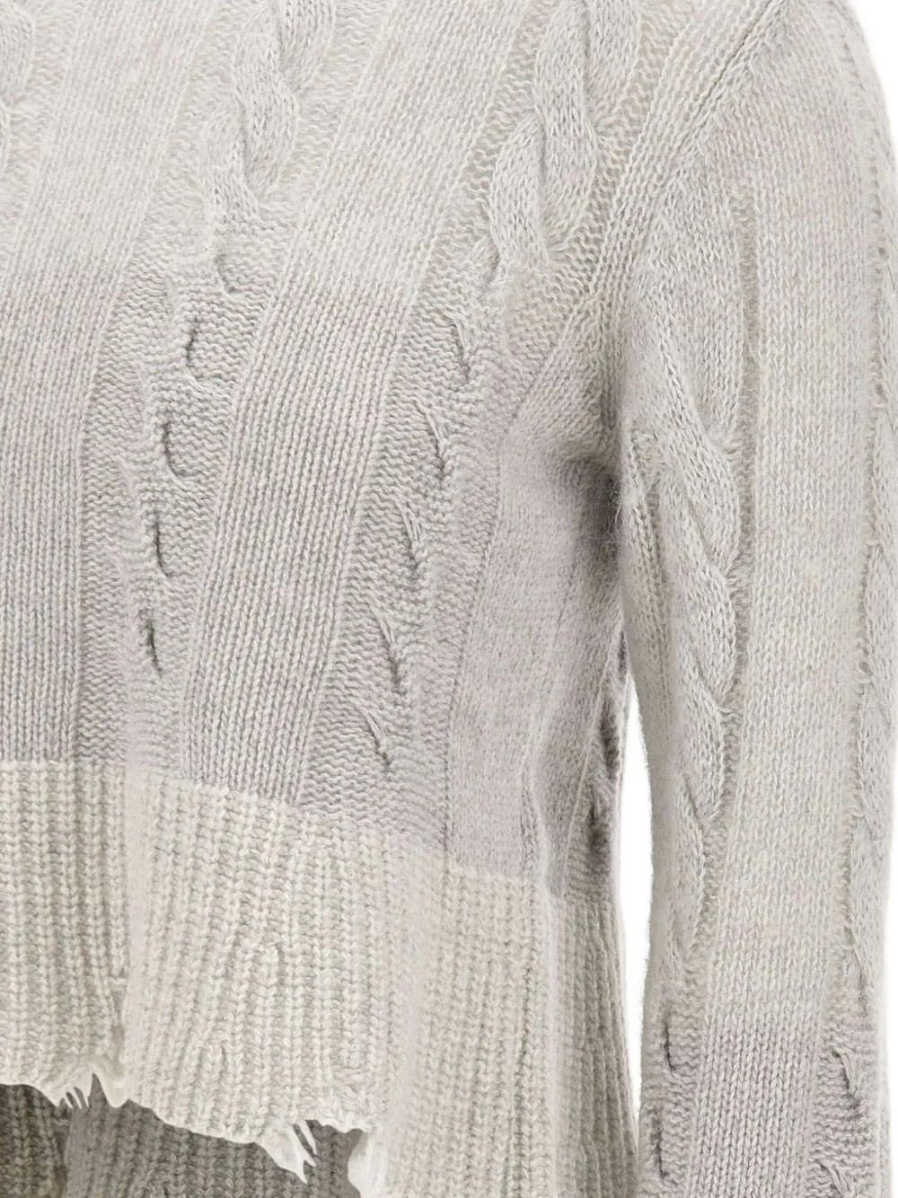 Iceberg Kabelgebreide trui met franje Grijs