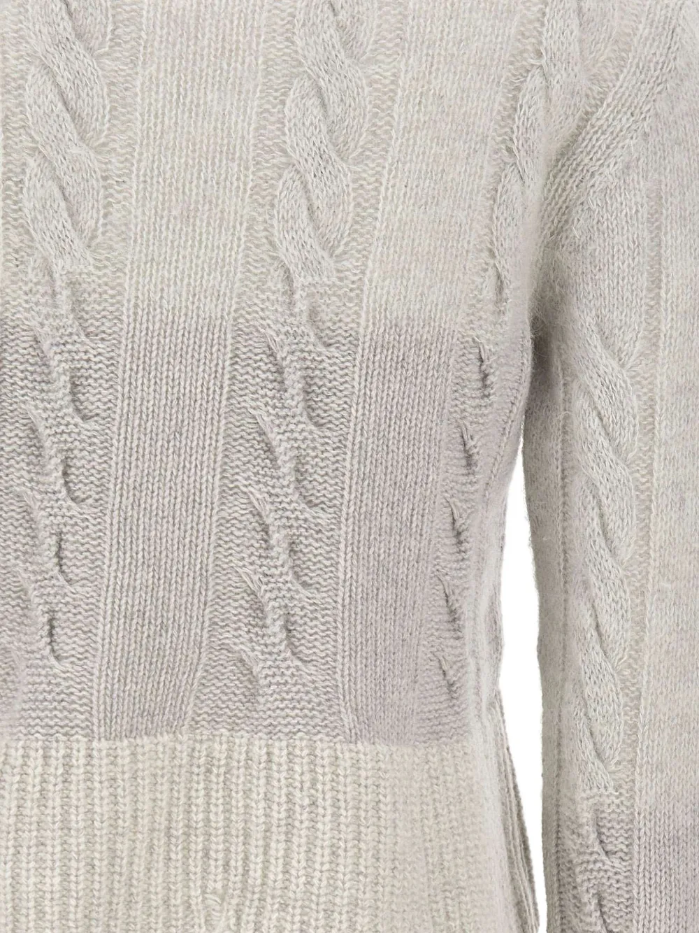 Iceberg Kabelgebreide trui met franje Grijs
