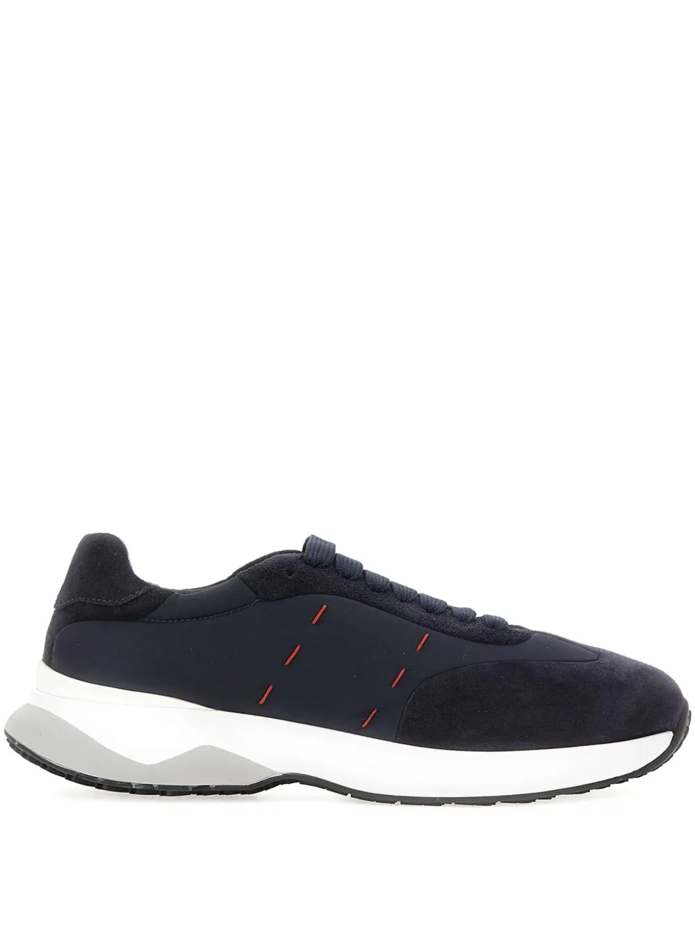 Kiton baskets en daim à lacets | bleu | Image 1