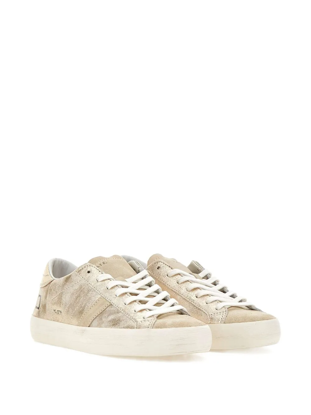 D.A.T.E. metallic-effect sneakers - Beige