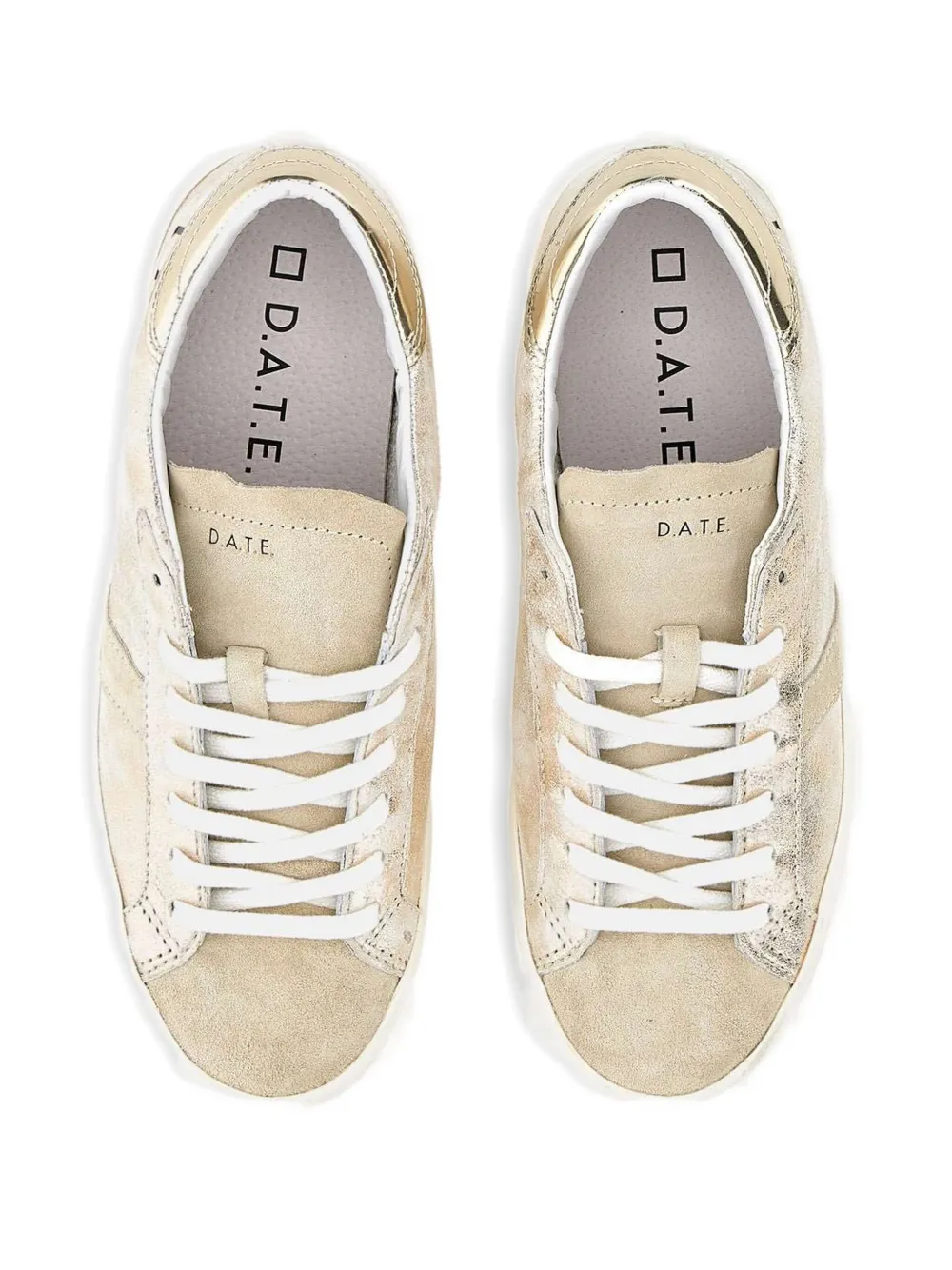 Date Metallic-effect Sneakers In Neutral