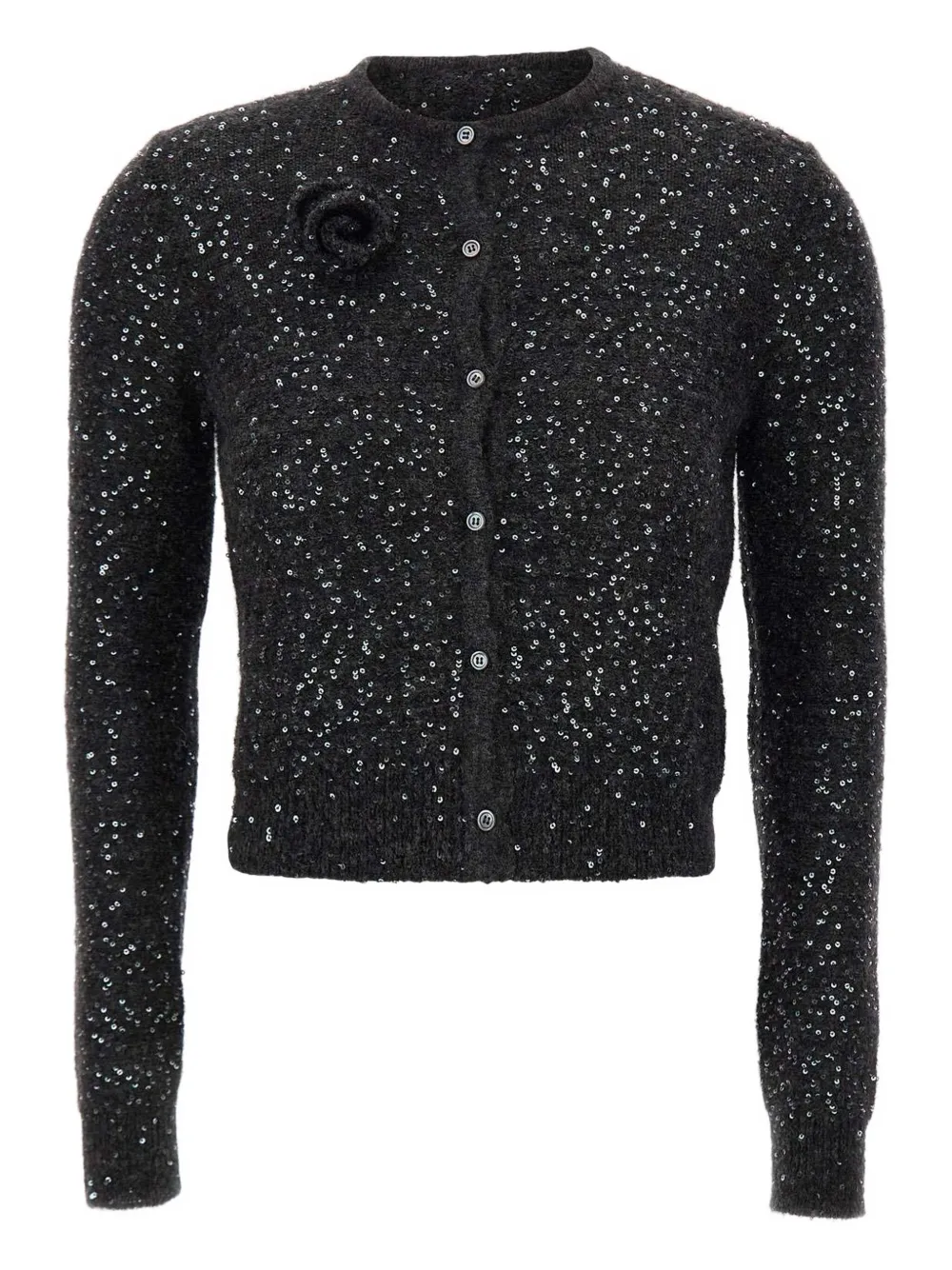 Marella sequin rose knit cardigan | Black | Image 1